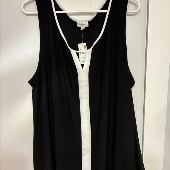 Avenue Tops - Avenue Black and White Contrast Tank Top